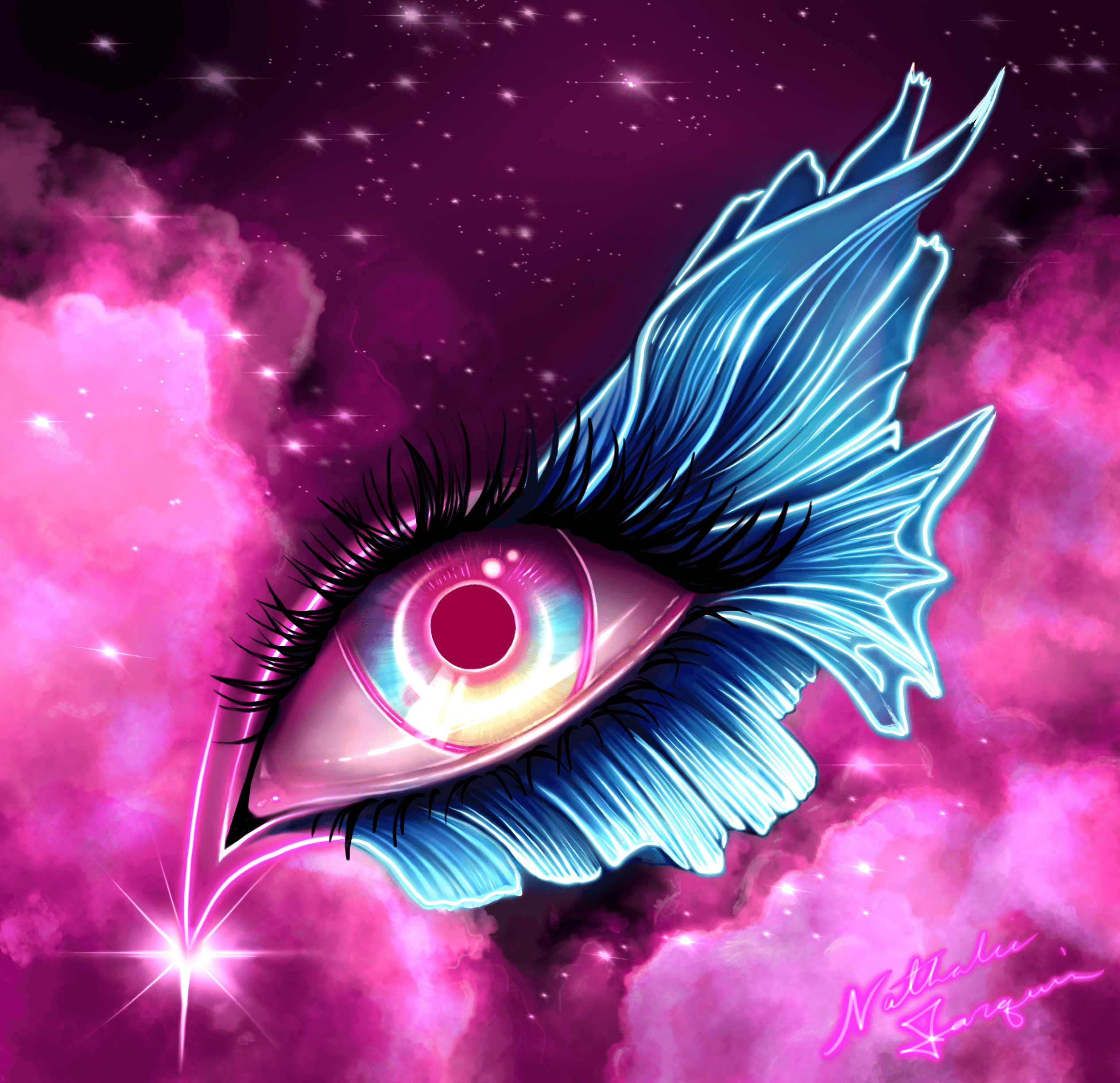 Digital painting of a stylized eye